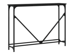 Mesa consola madera de ingeniería negra 102x22,5x75 cm