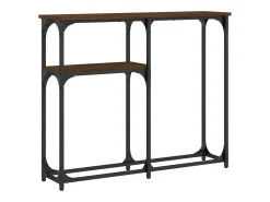 Mesa consola madera de ingeniería marrón roble 90x22,5x75 cm