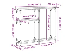 Mesa consola madera de ingeniería marrón roble 90x22,5x75 cm
