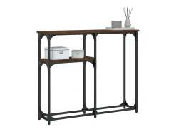 Mesa consola madera de ingeniería marrón roble 90x22,5x75 cm