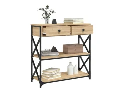 Mesa consola madera de ingeniería roble Sonoma 75x28x75 cm