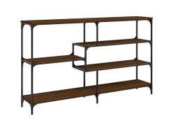 Mesa consola madera de ingeniería marrón roble 160x32x95 cm ES112548