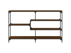 Mesa consola madera de ingeniería marrón roble 160x32x95 cm ES112548