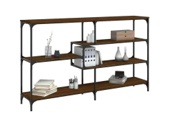 Mesa consola madera de ingeniería marrón roble 160x32x95 cm ES112548