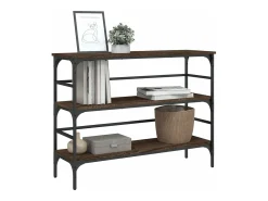 Mesa consola madera de ingeniería marrón roble 100x32x75 cm ES305694