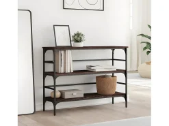 Mesa consola madera de ingeniería marrón roble 100x32x75 cm ES305694