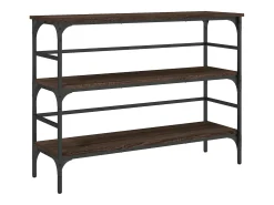 Mesa consola madera de ingeniería marrón roble 100x32x75 cm ES305694