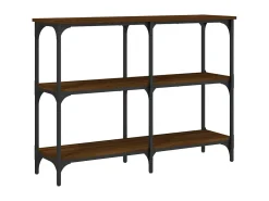 Mesa consola madera de ingeniería marrón roble 100x29x75 cm ES243576