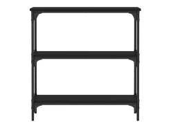 Mesa consola madera de ingeniería negra 75x22,5x75 cm