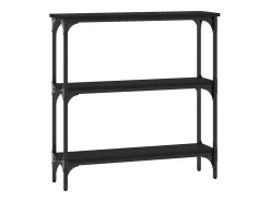 Mesa consola madera de ingeniería negra 75x22,5x75 cm