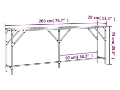 Mesa consola madera de ingeniería roble Sonoma 200x29x75 cm