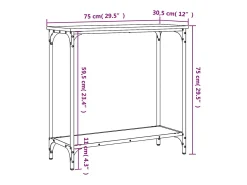 Mesa consola madera de ingeniería gris Sonoma 75x30,5x75 cm