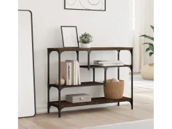 Mesa consola madera de ingeniería marrón roble 100x30x75 cm