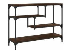 Mesa consola madera de ingeniería marrón roble 100x30x75 cm