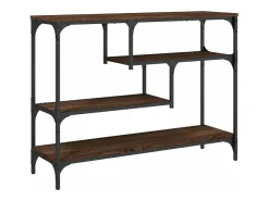 Mesa consola madera de ingeniería marrón roble 100x30x75 cm
