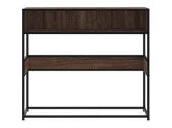 Mesa consola madera de ingeniería marrón roble 90x35x80 cm