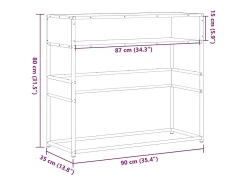 Mesa consola madera de ingeniería marrón roble 90x35x80 cm
