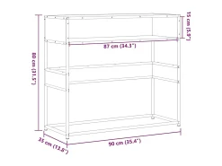 Mesa consola madera de ingeniería marrón roble 90x35x80 cm