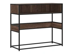 Mesa consola madera de ingeniería marrón roble 90x35x80 cm