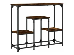 Mesa consola madera de ingeniería roble ahumado 89,5x28x76 cm