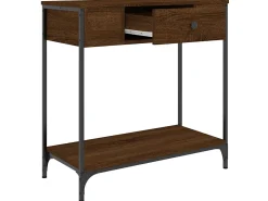 Mesa consola madera de ingeniería marrón roble 75x34,5x75 cm ES775050