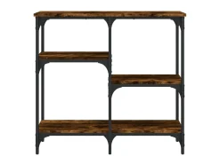 Mesa consola madera de ingeniería roble ahumado 80x29x75 cm ES816030