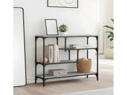 Mesa consola madera de ingeniería gris Sonoma 100x30x75 cm ES899968
