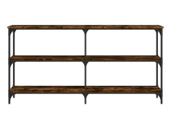 Mesa consola madera de ingeniería roble ahumado 150x29x75 cm ES711026