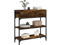 Mesa consola madera de ingeniería roble ahumado 72,5x25x75 cm ES470556