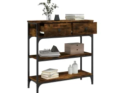 Mesa consola madera de ingeniería roble ahumado 72,5x25x75 cm ES470556