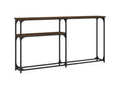 Mesa consola madera de ingeniería marrón roble 145x22,5x75 cm ES555275