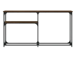 Mesa consola madera de ingeniería marrón roble 145x22,5x75 cm ES555275