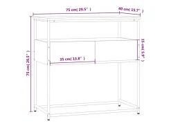 Mesa consola madera de ingeniería gris Sonoma 75x40x75 cm