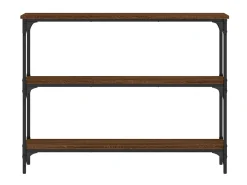 Mesa consola madera de ingeniería marrón roble 100x22,5x75 cm ES608155