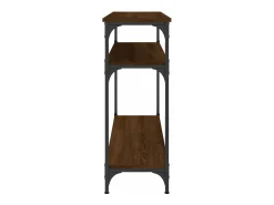 Mesa consola madera de ingeniería marrón roble 100x29x75 cm