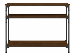Mesa consola madera de ingeniería marrón roble 100x29x75 cm