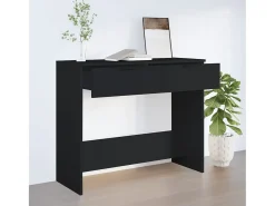 Mesa consola madera de ingeniería negro 90x36x75 cm