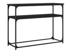 Mesa consola madera de ingeniería negra 100x35,5x75 cm