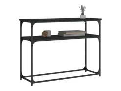 Mesa consola madera de ingeniería negra 100x35,5x75 cm