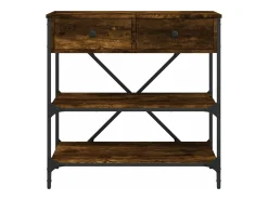 Mesa consola madera de ingeniería roble ahumado 75x34,5x75 cm