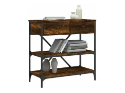 Mesa consola madera de ingeniería roble ahumado 75x34,5x75 cm