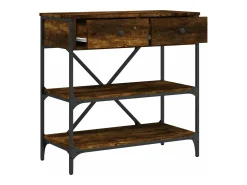Mesa consola madera de ingeniería roble ahumado 75x34,5x75 cm