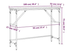 Mesa consola madera de ingeniería roble Sonoma 100x32x75 cm