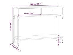 Mesa consola madera de ingeniería gris Sonoma 100x34,5x75 cm