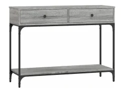 Mesa consola madera de ingeniería gris Sonoma 100x34,5x75 cm