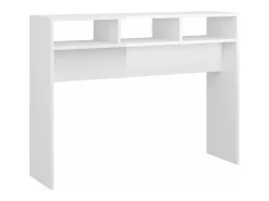 Mesa consola madera de ingeniería blanco brillo 105x30x80 cm