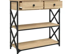 Mesa consola madera de ingeniería roble Sonoma 75x28x75 cm ES662872