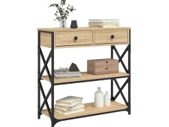 Mesa consola madera de ingeniería roble Sonoma 75x28x75 cm ES662872
