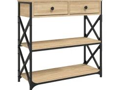 Mesa consola madera de ingeniería roble Sonoma 75x28x75 cm ES662872