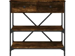 Mesa consola madera de ingeniería roble ahumado 75x34,5x75 cm ES646440